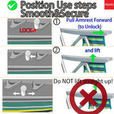 ALPOME Aluminum Backpack Low Profile Beach Chair - 5-Position Lay Flat Reclining Folding Chair with Removable Cooler Bag - Heavy Duty 330 lbs Capacity, Lightweight Portable Sand Seat - Striped Green