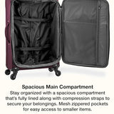 U.S. Traveler Anzio Softside Expandable Luggage with Spinner Wheels, Burgundy, 3-Piece Set (22/26/30)