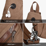 WITZMAN Canvas Sling Bag for Men Vintage Convertible Sling Backpack