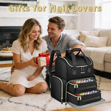 YOREPEK Large Nail Polish Organizer Case Backpack Holds 96 to 100+ Bottles