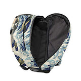 WIHVE School Backpack Great Wave Kanagawa Bookbag Travel