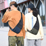 Peicees Small Sling Bag For Men Waterproof Crossbody Bag Man Purse Slim Chest Backpack Shoulder Bag For Travel Hiking