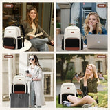 LOVEVOOK Laptop Backpack for Women with Pouch Pocket for Large Capacity Cup,17 Inch Laptop Computer Bag Travel Backpack Purse,Waterproof Work Business Backpack College Teacher Bags,Leopard print