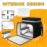 Ytonet Food Delivery Backpack with 7 Cup Holders, XX-Large Expandable Delivery Bag for Hot/Cold Food with Reflective Strip, Insulated Grocery Backpack Fits for Bike, Uber Eats, Grubhub, Doordash, Grey