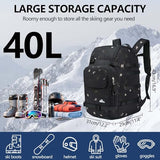 ROYAL MOUNTAIN Ski Boot Bags, 40L Snowboard Boot And Helmet Bag, Large Capacity Ski Boots Travel Backpack For Men Women, Waterproof Snowboard Boots Backpack For Skis Accessories (Fancyblack)