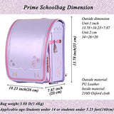 Star-Wind Randoseru Ransel backpack automatic Japanese school bag boys girls leather light weight Rain Cover(Purple)