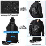 SEAFEW Anti Theft Sling Crossbody Backpack Shoulder Bag for Men, Lightweight One Strap Motorcycle Back Pack Sling Bag Backpack for Hiking Walking Biking Travel Cycling with USB Charger Port
