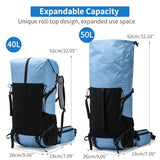 Hiking Backpack,40L to 50L Extra Large Capacity Hiking Bag,Internal Frame Camping Backpack,Upgraded X-PAC Lightweight Sport Daypack Travel Backpack Fit For Mountain Climbing Camping(Blue)
