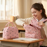 LEDAOU Kids Backpack for Girls Backpacks with Lunch Box, Lightweight Bookbag Set Elementary Middle School Back pack for 8-14 (Bow pink backpack)
