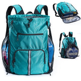 VIGEGARI Large Beach Backpack Waterproof Sandproof - Customized Oversized Drawstring Pool Bag with Shoe Compartment for Toiletries, Towels, Gym, Travel