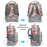 Tilami Rolling Backpack 19 inch with Lunch Bag Wheeled Laptop Backpack, Doughnut