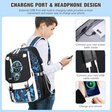Bevalsa Backpack for Boys, Cool Luminous Boys Backpack with Sling Bag, Lunch Box & Pen Case, School Bags for Kids Children Teens Elementary Middle Schools, Bookbag Glow In The Dark (Blue)