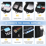 MOONBABY Mesh Backpack for School Heavy Duty See Through Net Bookbag Girls Boys Semi-Transparent Net Back Pack for Beach, Swimming, Sports, Work, Travel (Black)
