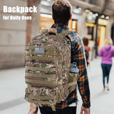 kookoomia Military Tactical Backpack 50L Large Day Backpack for Men Molle Army 3 Days Assault Pack Bug Out Bag Water Resistant and Heavy Duty Hiking Treeking Rucksack - Camouflage