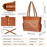 S-ZONE Women Genuine Leather Tote Bag Large Shoulder Purse Vintage Crossbody Work Handbag