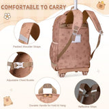Similove Capybara Theme Rolling Backpack with Lunch Bag & Pencil Case, Kids Rolling Backpack for Girls, Wheeled School Bookbag with Telescoping Handle for Kindergarten Elementary Middle High School