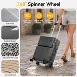 Faqy Z Carry On Luggage with Front Pocket, Zipperless Suitcase, Gray, 20 in