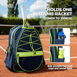 Choco Mocha Kids Tennis Bag for Boys, 16 Inch Youth & Junior Tennis Backpack with Shoe Compartment, Holds 2 Rackets (21–23 Inch), Camo Gray
