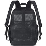 Busiuw Heavy Duty Mesh Backpack for Adults,Large Black Mesh Bag