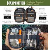 MAXPEDITION Pico Pocket Organizer, Ultra Compact EDC Gear Pouch, Tactical Utility Pouch for Everyday Carry, Tools, Gadgets, Outdoor First-Aid Kit, Survival (Black)