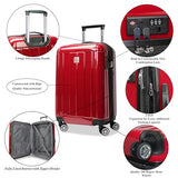 World Traveler Contour 20-Inch Carry-On Polycarbonate Hardside Expandable Spinner Luggage with TSA Lock - Red
