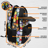 Get Trend Pokemon Kids Backpack for Boys, Anime 18in Book Bag Adjustable Padded Straps Travel School Bag, Gamers Gifts (Black/Multi Pokemon)