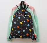 Pikachu Drawstring Backpack Gym Sackpack Travel Bag Multi Purpose Bag (Black)