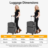 Faqy Z Carry On Luggage with Front Pocket, Zipperless Suitcase, Gray, 20 in