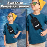 Fortnite Crossbody Bag for Boys Teens with Adjustable Straps Chest Bag Travel Essentials Wallets Phone Cool Gifts for Gamers (Black)