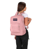 JanSport Cross Town Plus Remix Backpack - Padded Back Panel, Laptop Sleeve, and Front Pocket Organizer - Misty Rose Corduroy