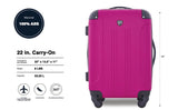 Travelers Club Chicago Hardside Expandable Spinner Luggage, Fuchsia, 22" Carry-On