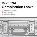 VATILIN 20 Inch Aluminum Frame Hardside Carry On Luggage, Airline Approved Zipperless Lightweight Suitcase with Spinner Wheels & TSA Lock for International Travel & Business, Silver