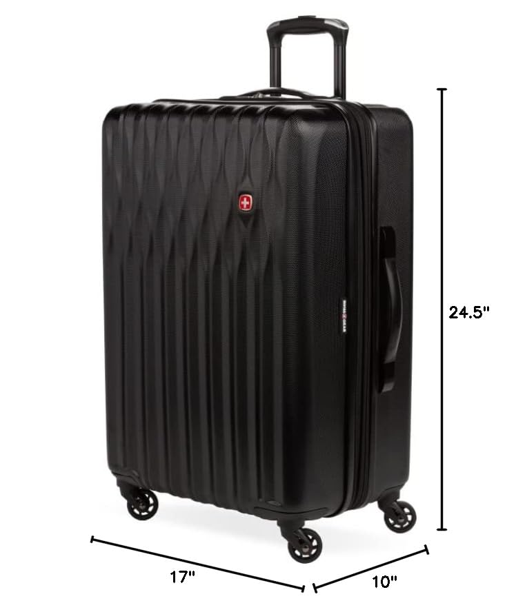SwissGear 8018 Expandable Luggage, Hard Shell Medium Luggage with Spinner Wheels