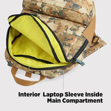 Topo Designs Dash Pack, Lightweight Laptop Backpack, 100% Recycled Materials, Fair Wear + WRAP Certified, 17L (Camo)