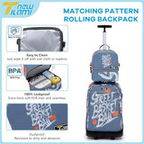 NEW TILAMI 19 Inch Rolling Backpack with Lunch Bag for Girls Boys Wheeled Laptop Backpack Durable Carry-on Bag School Travel, Street Basketball
