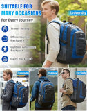 ProEtrade Backpack Bookbag for College Sturdy Travel Business Hiking Fit Laptop Up to 15.6 Inch Multi Compartment Gifts for Men Women Night Light Reflective (Blue)