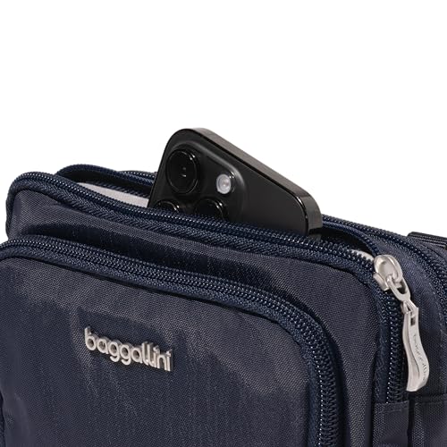Baggallini Trifecta RFID Wallet Crossbody - 8"x6" Crossbody Bag for Women Convertible Fanny Pack Belt Bag
