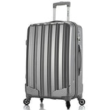 Rockland Barcelona Hardside 9-Piece Travel Gear Luggage Set, Silver, 3-Piece Set (22/24/28) (CF186-SILVER)