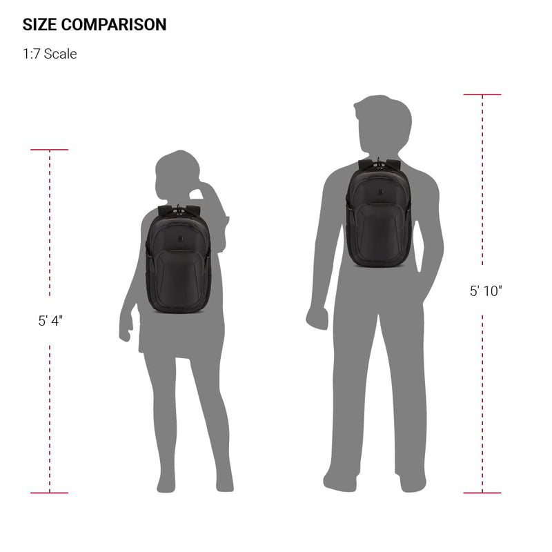 SwissGear FusionPro Laptop Backpack, Laptop Bag Fits Most 17-Inch Laptops, Commuter Friendly Trolley Sleeve, Ideal for Work, Travel or School - Black/Charcoal (19-Inch)