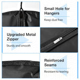 Moucas Dress Bags for Gowns, 65" Long Garment Bags for Hanging Clothes, Foldable Dress Cover with Clear Window, Ideal for Formal Dresses & Coats (Black, 1 Pack)