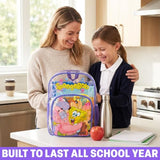 Get Trend SpongeBob SquarePants Girls Clear Backpack, 17 inch Transparent School Bookbag, See Through Travel Bag with Straps, Gifts for Girls (Multicolor SpongeBob)
