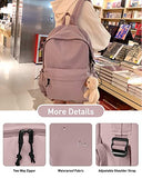 BJLFS Purple Backpack for Girls Women, Waterproof High School Bookbag, Lightweight Casual Travel Daypack,Classic Basic College Backpack, Middle School Bag for Teen Girls Boys Cute Back Pack