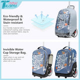 NEW TILAMI 19 Inch Rolling Backpack with Lunch Bag for Girls Boys Wheeled Laptop Backpack Durable Carry-on Bag School Travel, Street Basketball