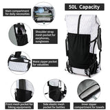 Hiking Backpack,40L to 50L Extra Large Capacity Hiking Bag,Internal Frame Camping Backpack,Upgraded X-PAC Lightweight Sport Daypack Travel Backpack Fit For Mountain Climbing Camping(White)