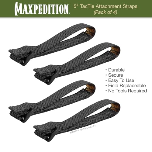 Maxpedition 5-Inch TacTie - Pack Of 4 (Black)