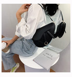 PURFANREE Women Trendy Small Clutch Purse Saddle Shoulder Bag Underarm Handbag Satchel HandBag Crossbody Bag