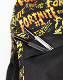 Fortnite Unisex Kids Black and Yellow Logo Backpack | Zip-Up School Bag for Books & Supplies | Graphic Print Design