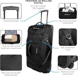 Eddie Bauer Traverse Luggage | Roller Wheels | Telescoping Handle | Travel | Vacation | Ripstop Nylon - Black, 31"