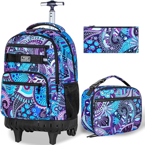 gxtvo Rolling Backpack for Women, Adults Wheeled Bookbag with Lunch Box for Girls, Water Resistant Roller School Bag for College Teens | Backpacks4Less