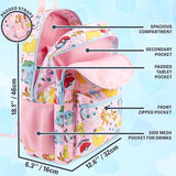 Get Trend Pokemon Kids Backpack for Girls, 18in Bookbag with Padded Straps, Pikachu Travel School Bag Anime Gifts for Girls (Multi Pokemon)